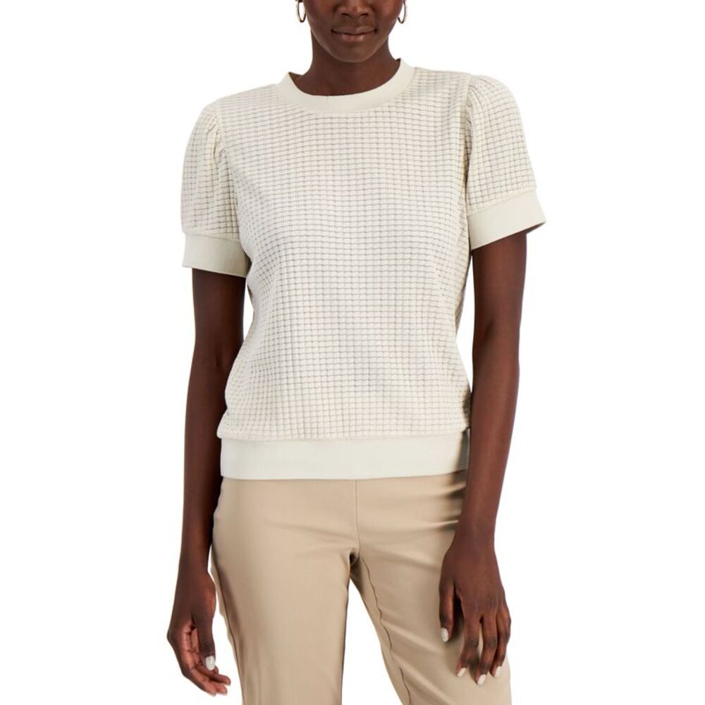 Alfani Textured Short Sleeve Top